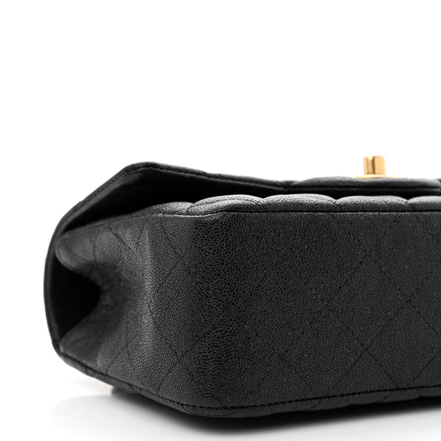 Caviar Quilted Mini Top Handle Rectangular Flap Black