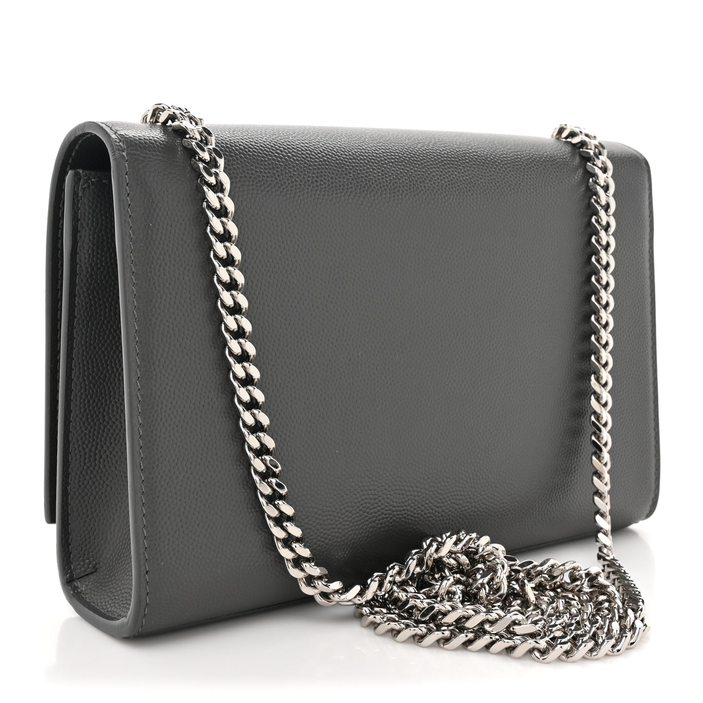 Grain De Poudre Medium Classic Monogram Kate Satchel Earth Grey