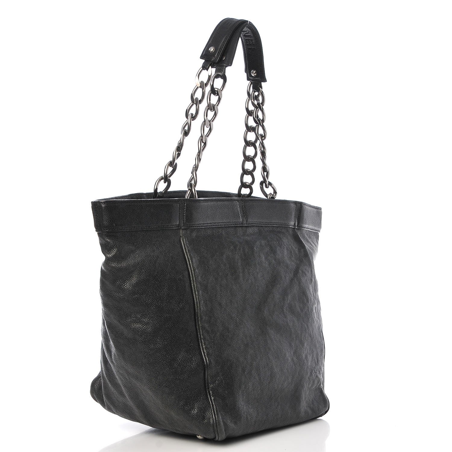 Chanel Distressed Caviar Outdoor Tote Black 3 of 16