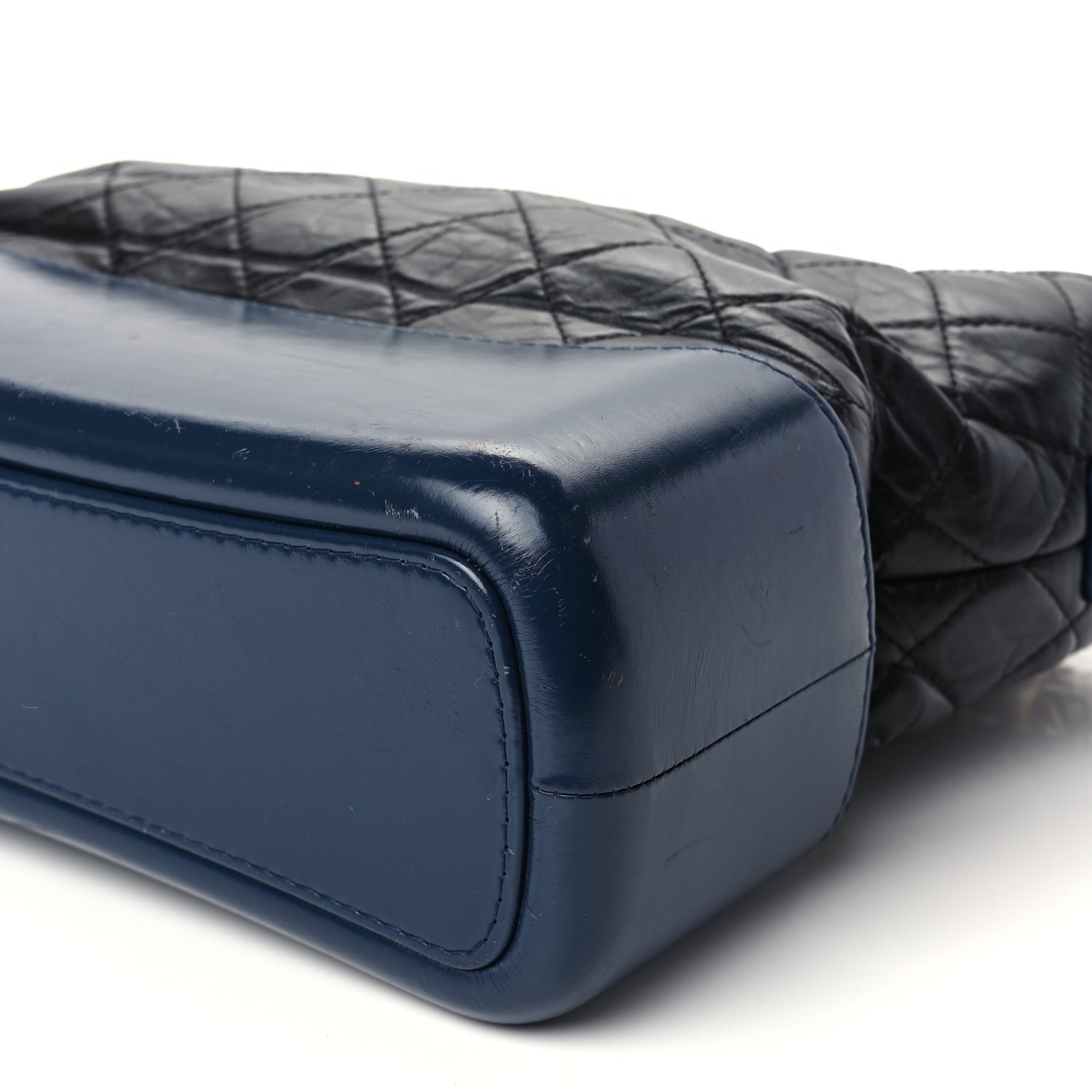 Chanel Aged Calfskin Quilted Medium Gabrielle Hobo Navy Black 9 of 12