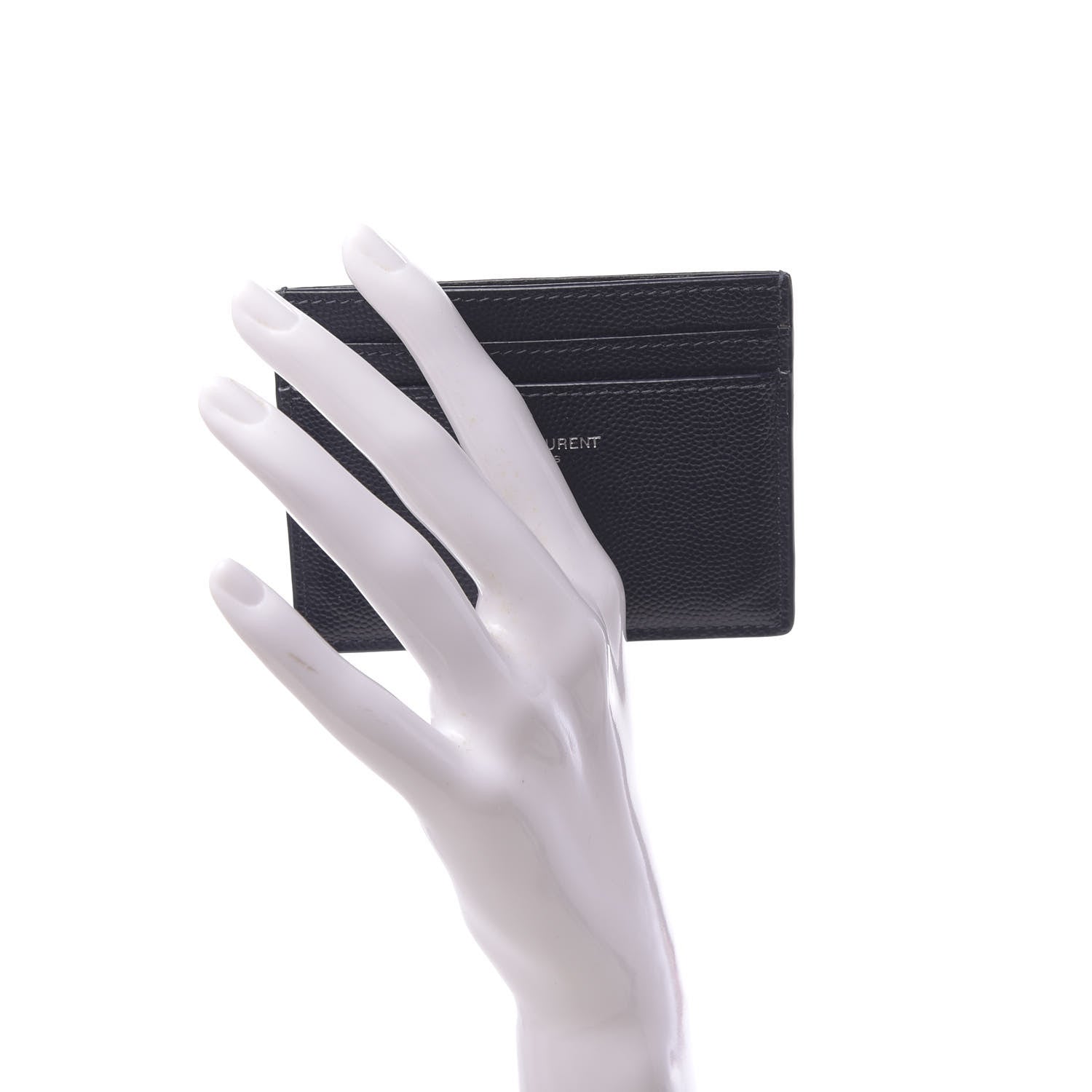 Saint Laurent Grain De Poudre Card Case Black 2 of 7