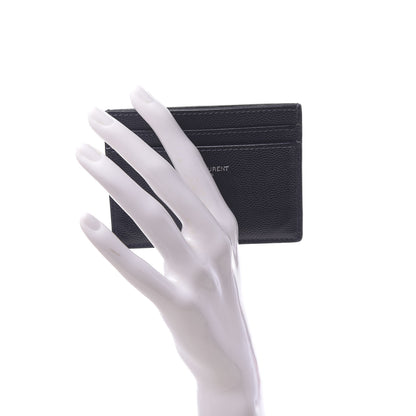 Saint Laurent Grain De Poudre Card Case Black 2 of 7