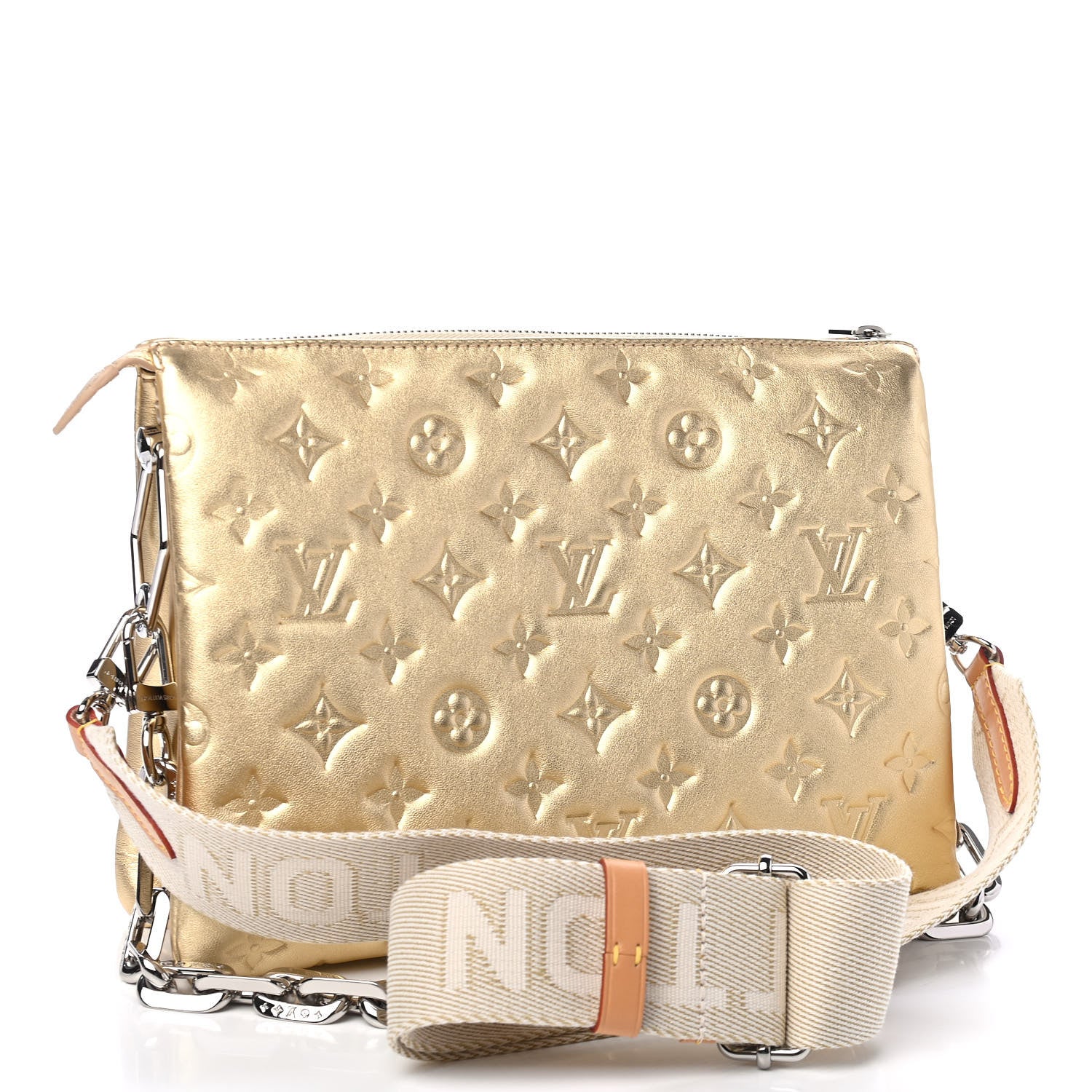 Louis Vuitton Lambskin Embossed Monogram Coussin PM Gold 2 of 4