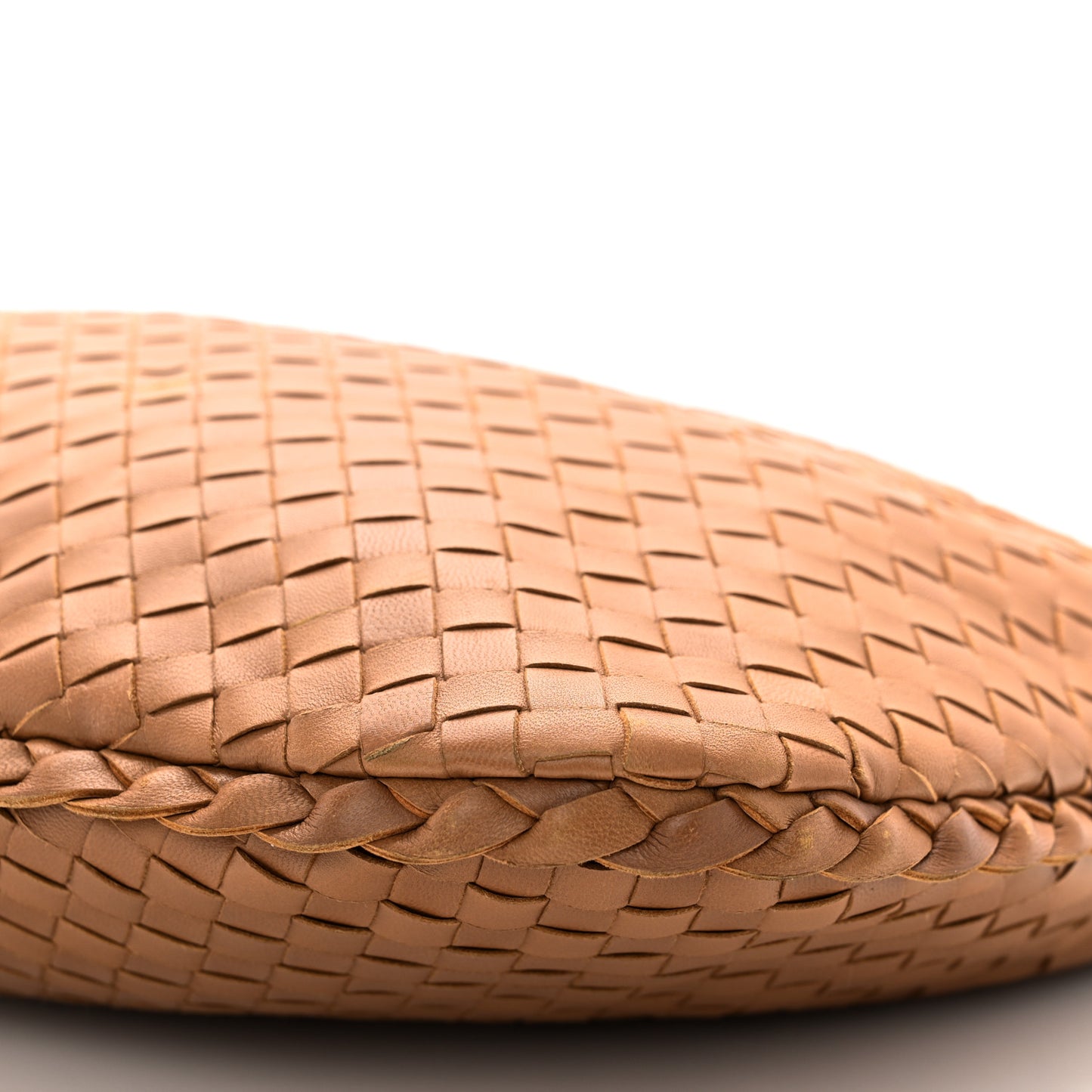 Nappa Intrecciato Embossed Medium Veneta Hobo Camel