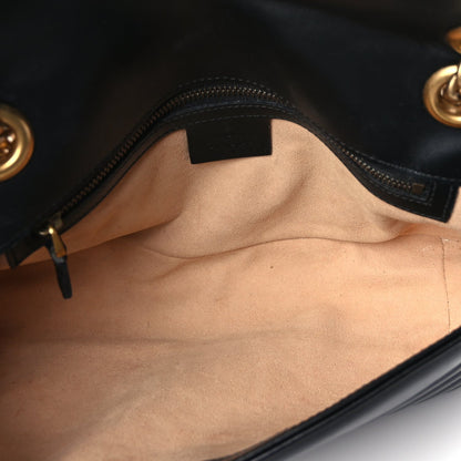 Gucci Calfskin Matelasse Small GG Marmont Shoulder Bag Black 4 of 8