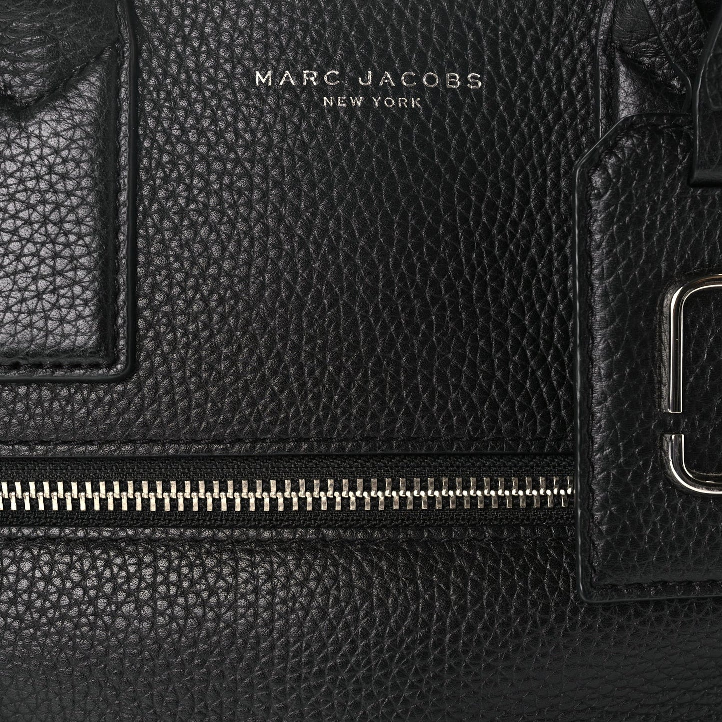 Grained Calfskin Satchel Bag Black