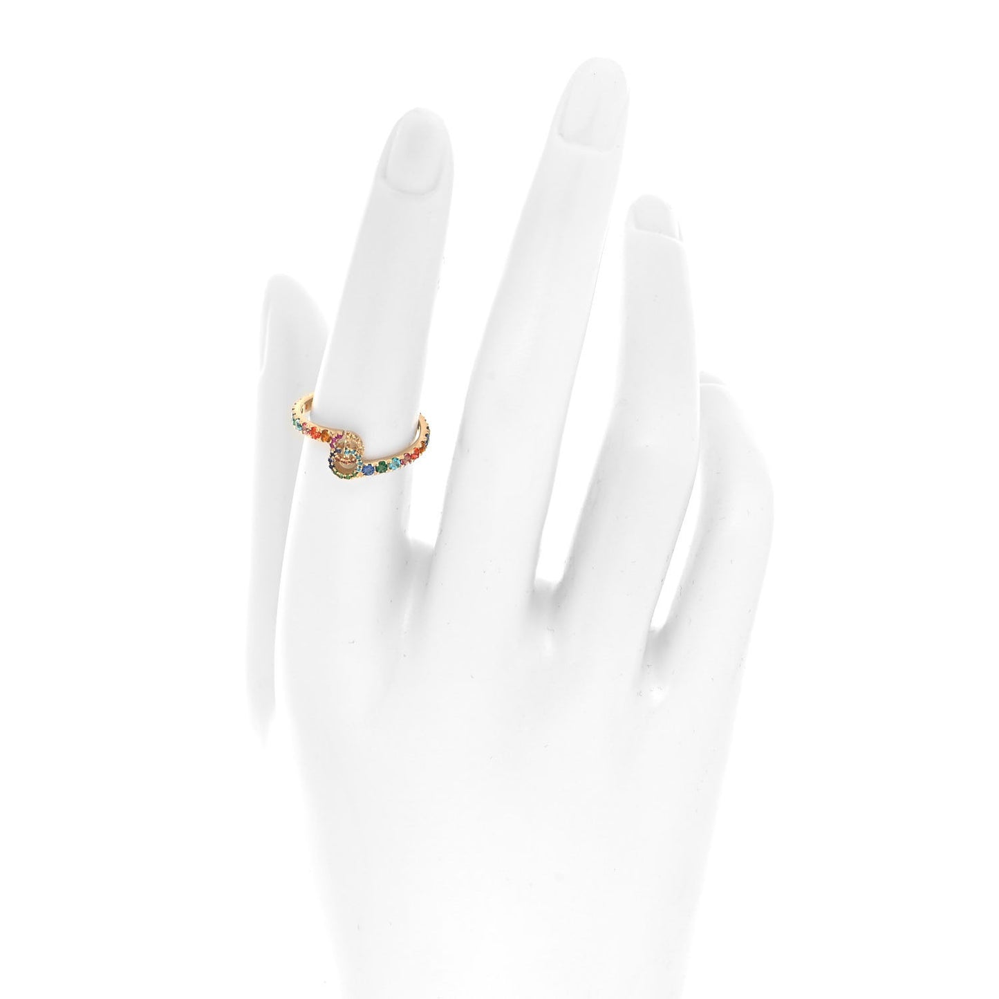18K Yellow Gold Mixed Gemstone Running GG Ring 53 6.5