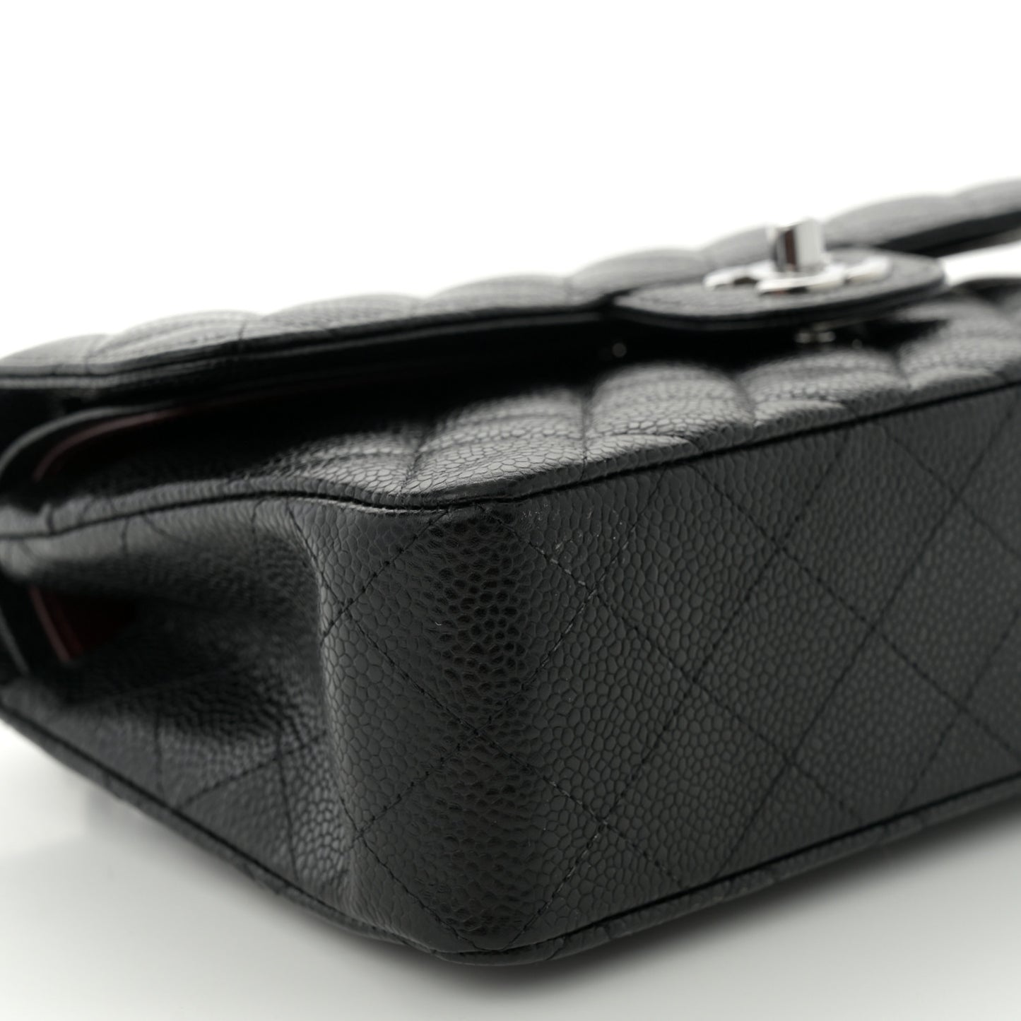 Caviar Quilted Small Double Flap Black