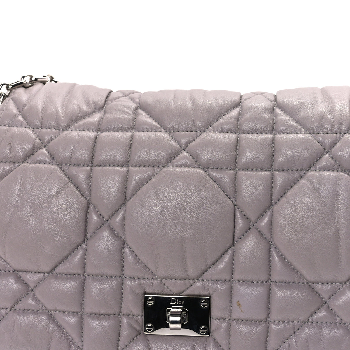 Lambskin Cannage Small Milly La Foret Shoulder Bag Grey