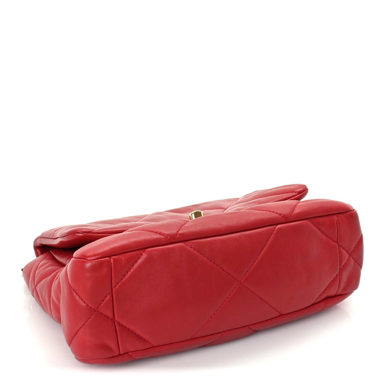 Chanel Lambskin Quilted Medium  19 Flap  Red 3 of 9