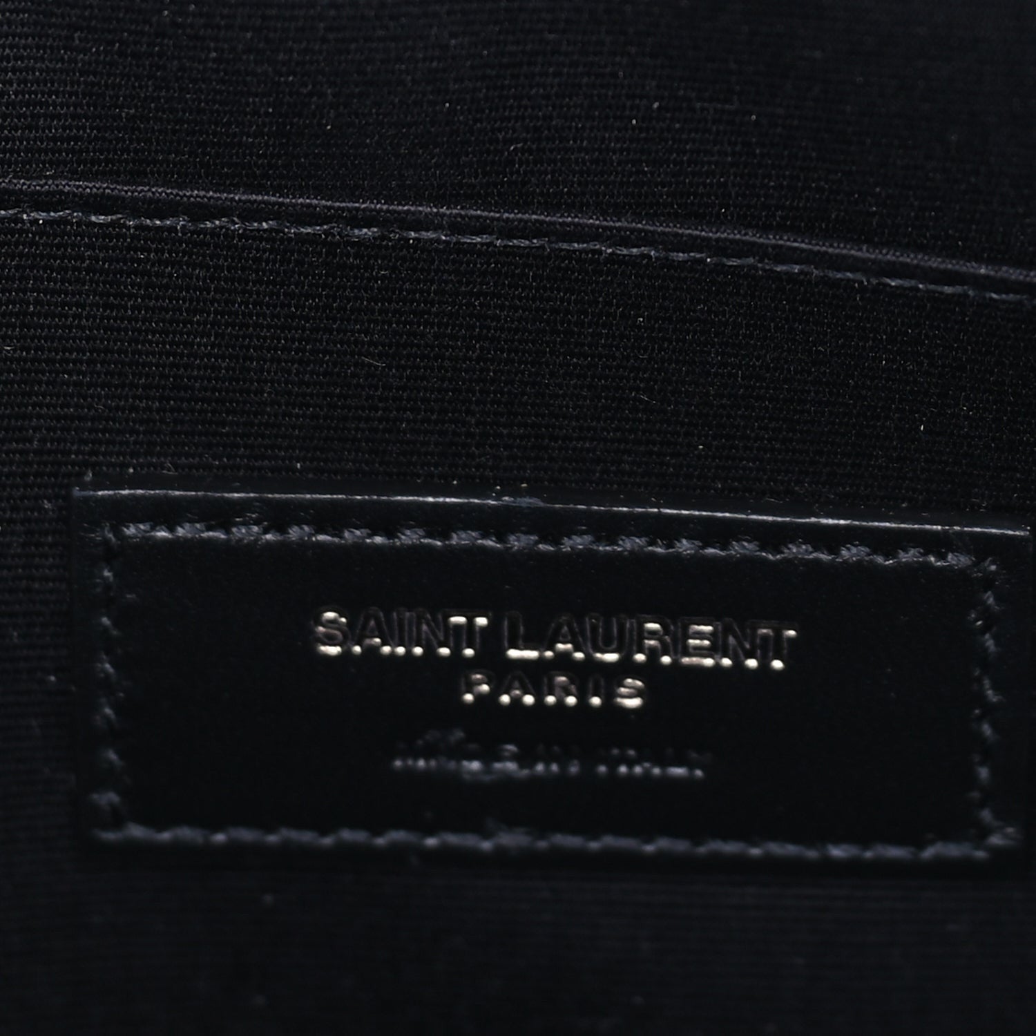 Saint Laurent Calfskin Crocodile Embossed Tablet Pouch  Black 7 of 7