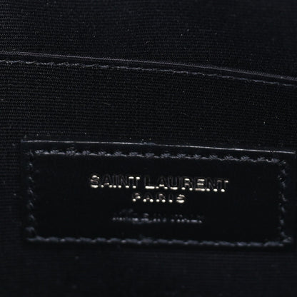 Saint Laurent Calfskin Crocodile Embossed Tablet Pouch  Black 7 of 7