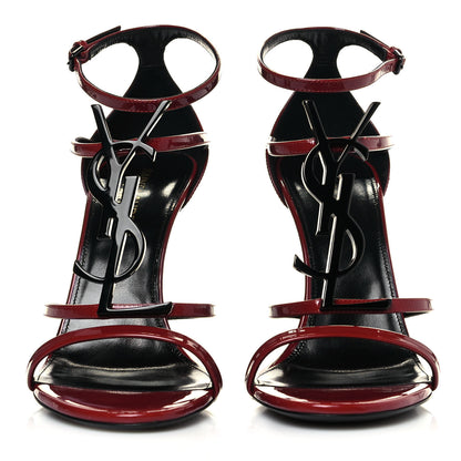 Saint Laurent Patent Calfskin Cassandra 100 Sandals 37 Red Laquer 2 of 10