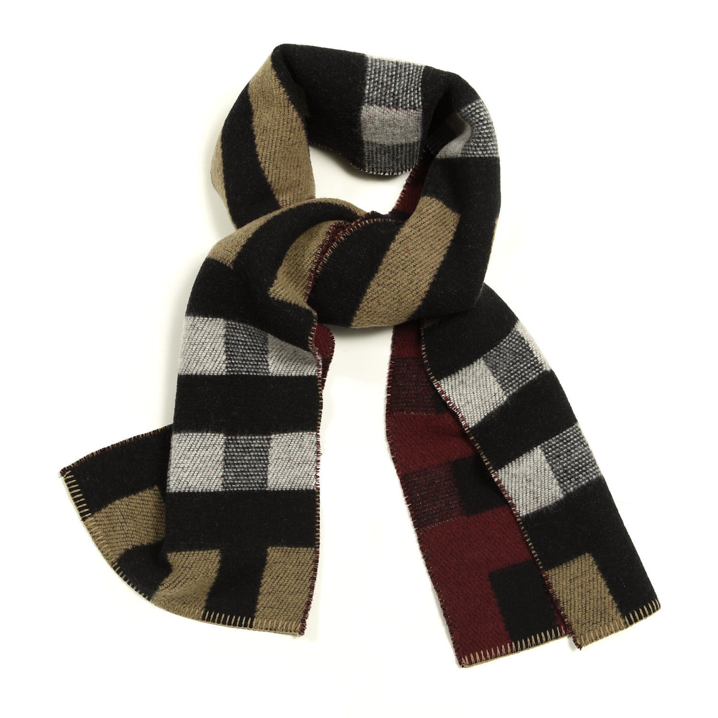Wool Cashmere Half Mega Check Blanket Scarf House Check