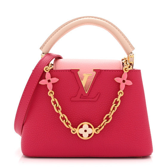 Louis Vuitton Taurillon Flower Chain Capucines Mini Rose Pondicherry 1 of 1