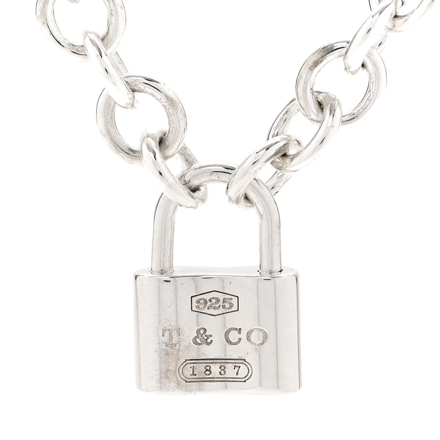 Sterling Silver 1837 Lock Charm Necklace
