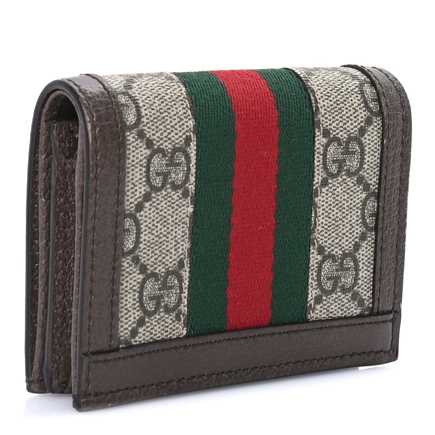 GG Supreme Monogram Web Ophidia Card Case Beige New Acero