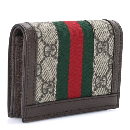 Gucci GG Supreme Monogram Web Ophidia Card Case Beige New Acero 3 of 6