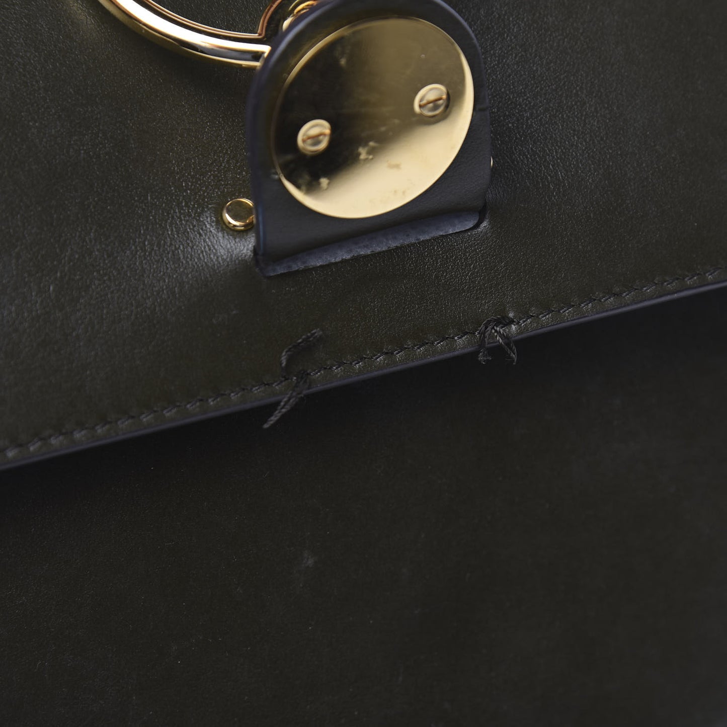 Calfskin Suede Small Tess Bag Deep Forest