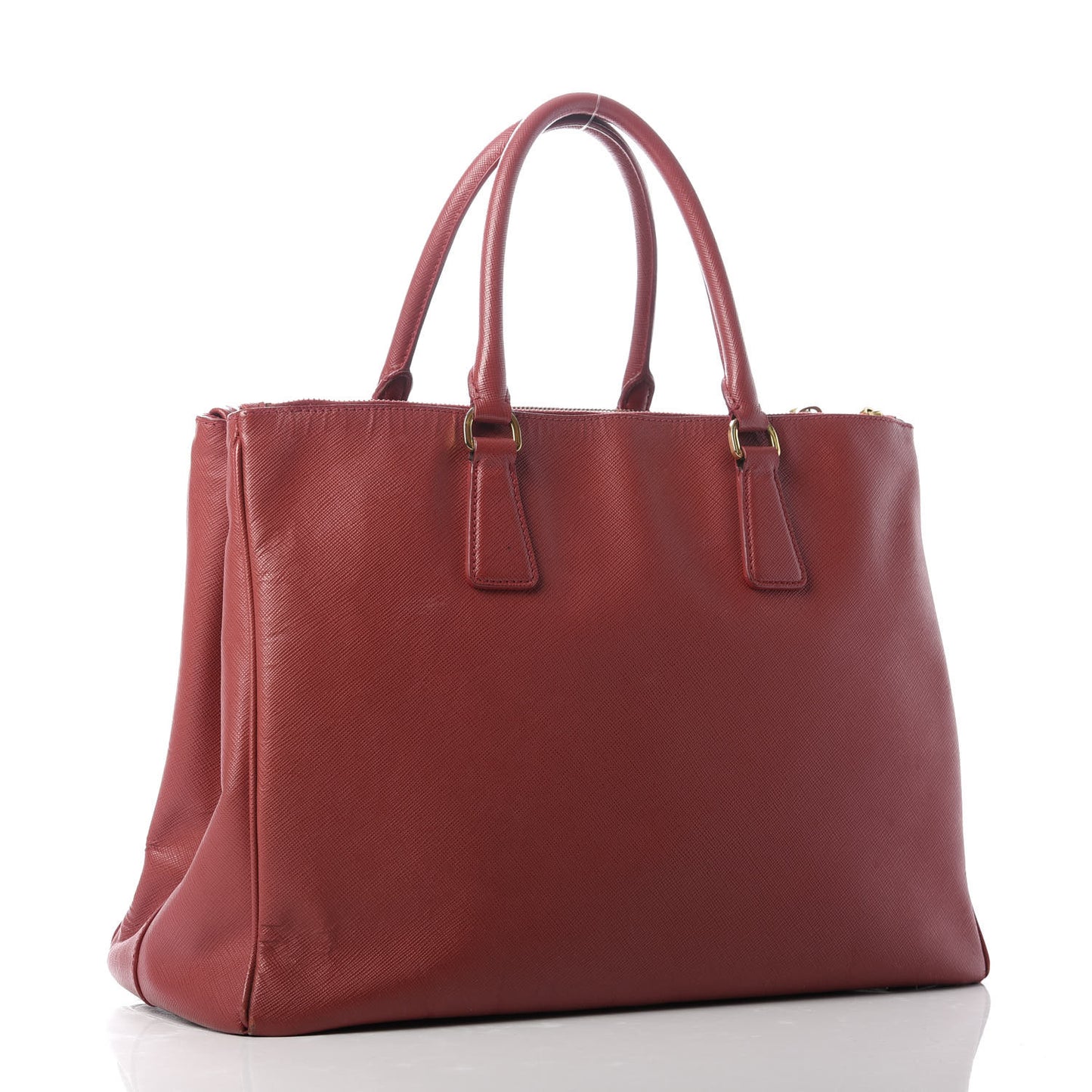 Saffiano Large Galleria Double Zip Tote Fuoco
