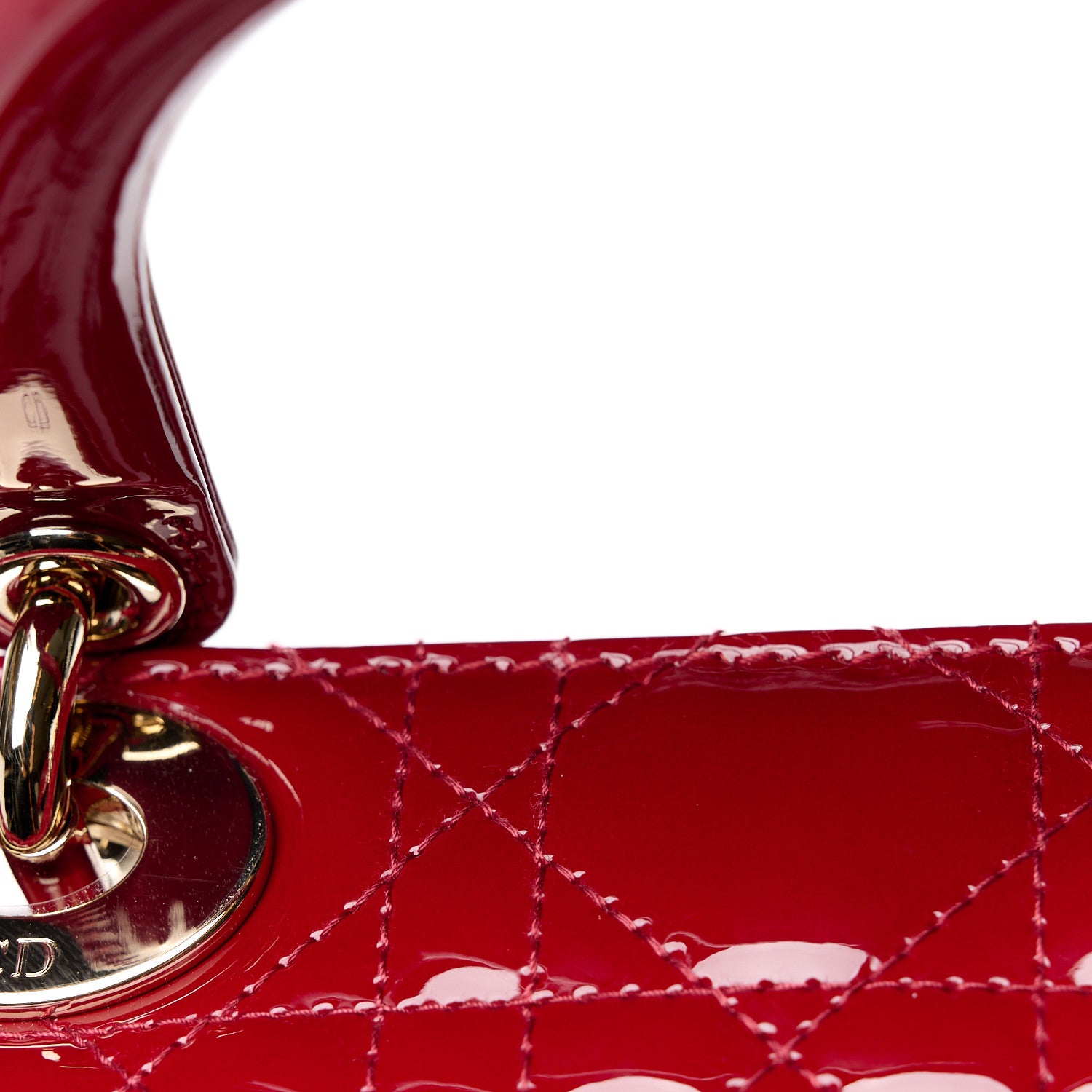 Christian Dior Patent Cannage Small Lady Dior Cherry Red 14 of 14