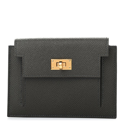 Hermes Epsom Kelly Pocket Compact Wallet Vert De Gris 1 of 7