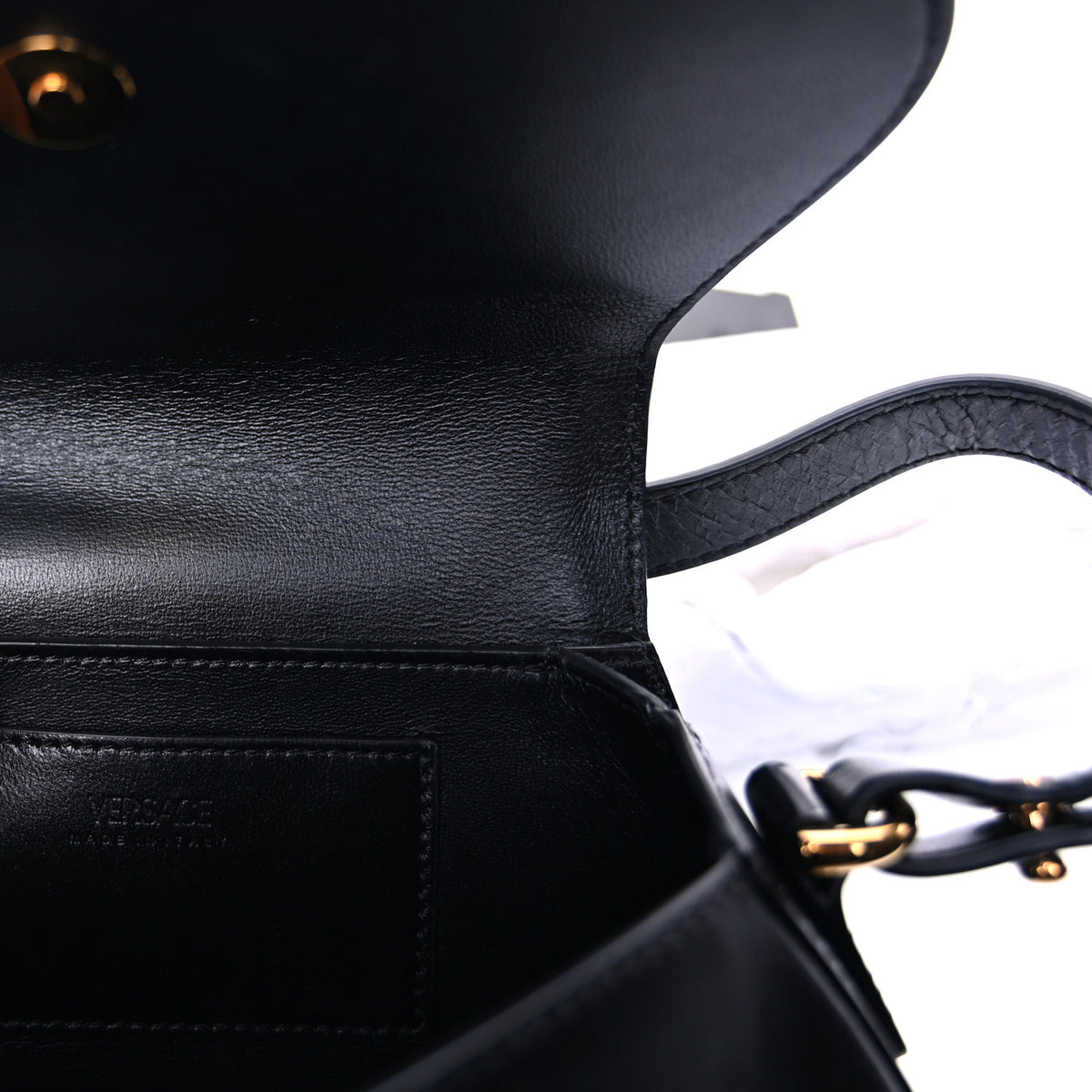 Versace Lambskin Mini Greca Goddess Shoulder Bag Black 5 of 8