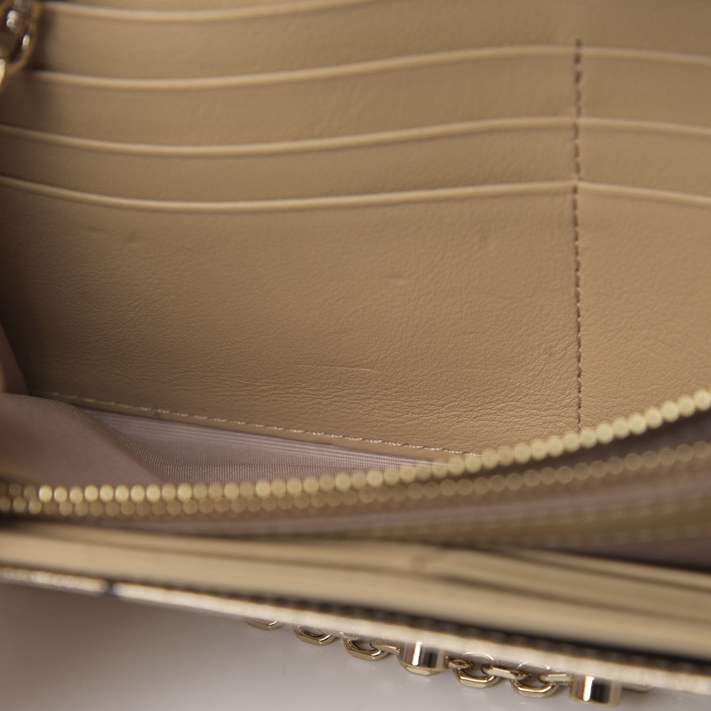 Metallic Visetos Patricia Wallet On Chain Gold