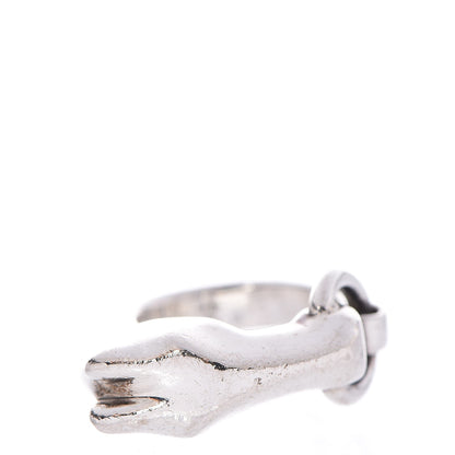 Hermes Sterling Silver Small Galop Ring 51 5.75 6 of 19