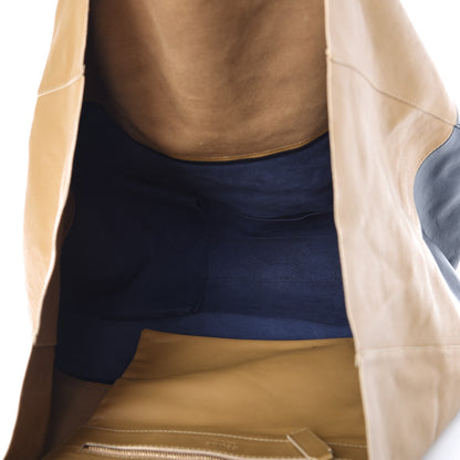 Celine Lambskin Horizontal Bicolor Cabas Camel Midnight 5 of 11