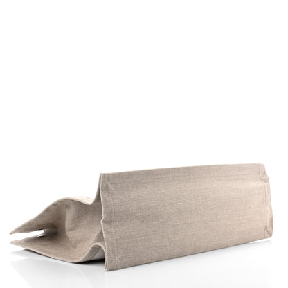 Saint Laurent Linen Calfskin Rive Gauche Tote Optic White 3 of 6