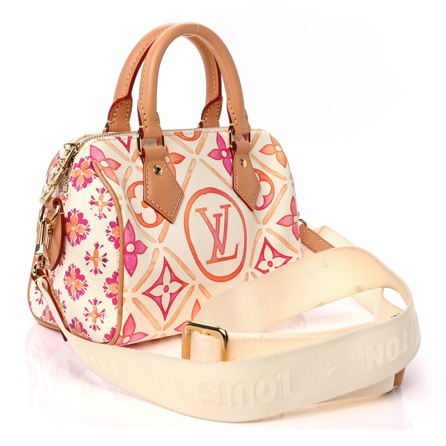 Louis Vuitton Monogram Tiles By The Pool Speedy 20  Coral 2 of 8