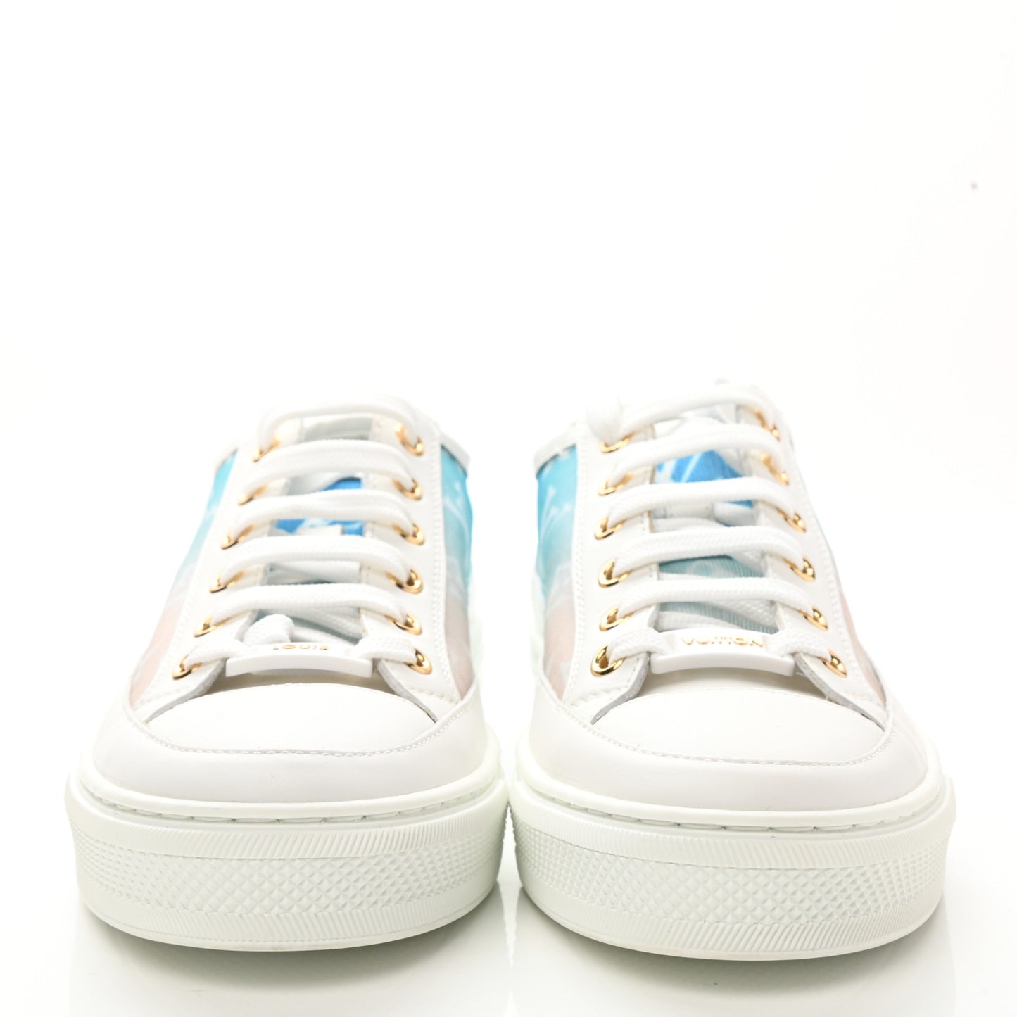 Technical Fabric Calfskin Monogram Stellar Sneakers 36 Blue
