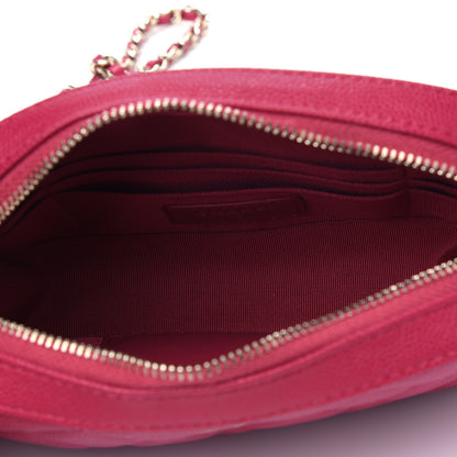 Chanel Caviar Quilted Camera Case Dark Pink 4 of 5