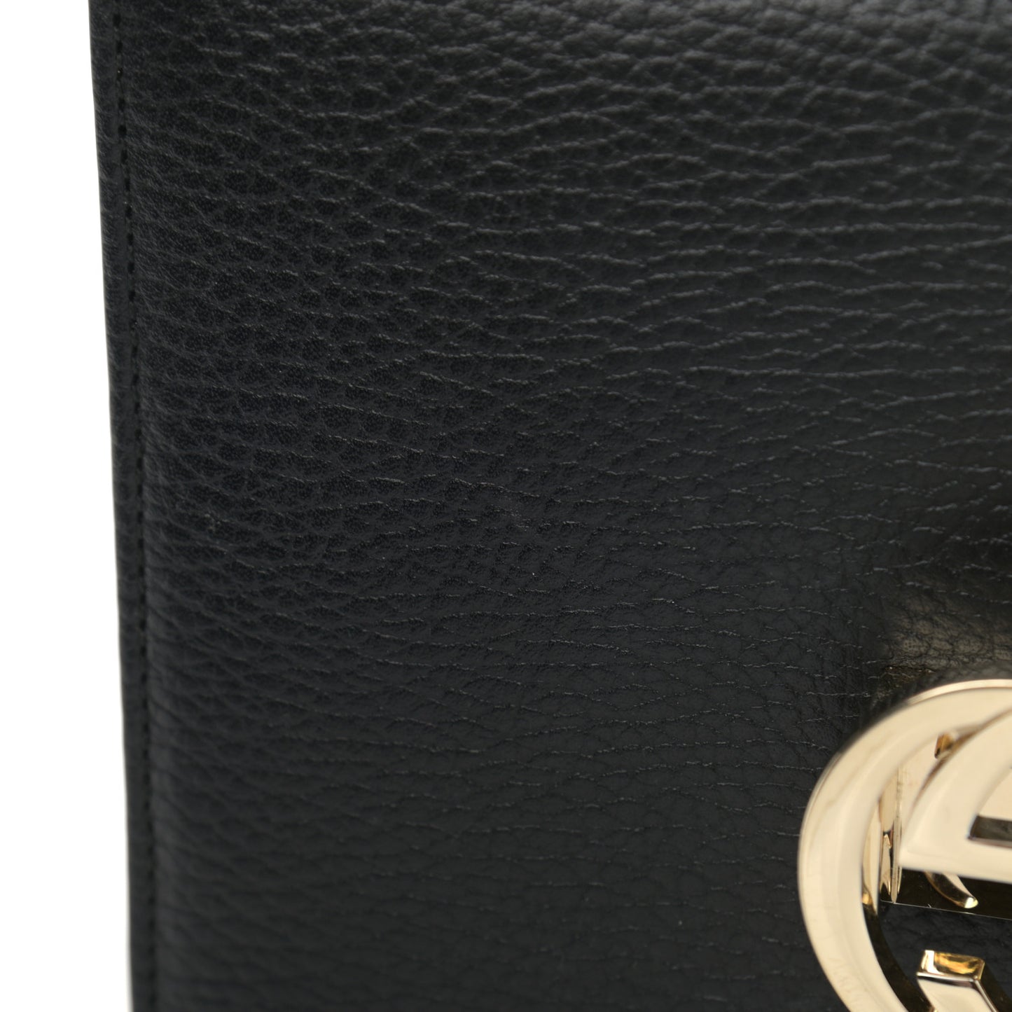 Dollar Calfskin Small Interlocking G Shoulder Bag Black