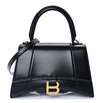 Balenciaga Shiny Box Calfskin Small Hourglass Top Handle Bag  Black 1 of 7