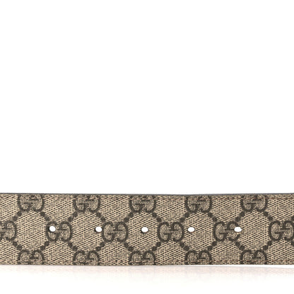 Gucci GG Supreme Monogram Selleria Calfskin Interlocking G 40mm Belt 75 30 Beige Ebony Cocoa 3 of 5