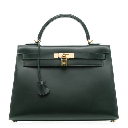Hermes Box Kelly Sellier 32 Vert Fonce 1 of 17