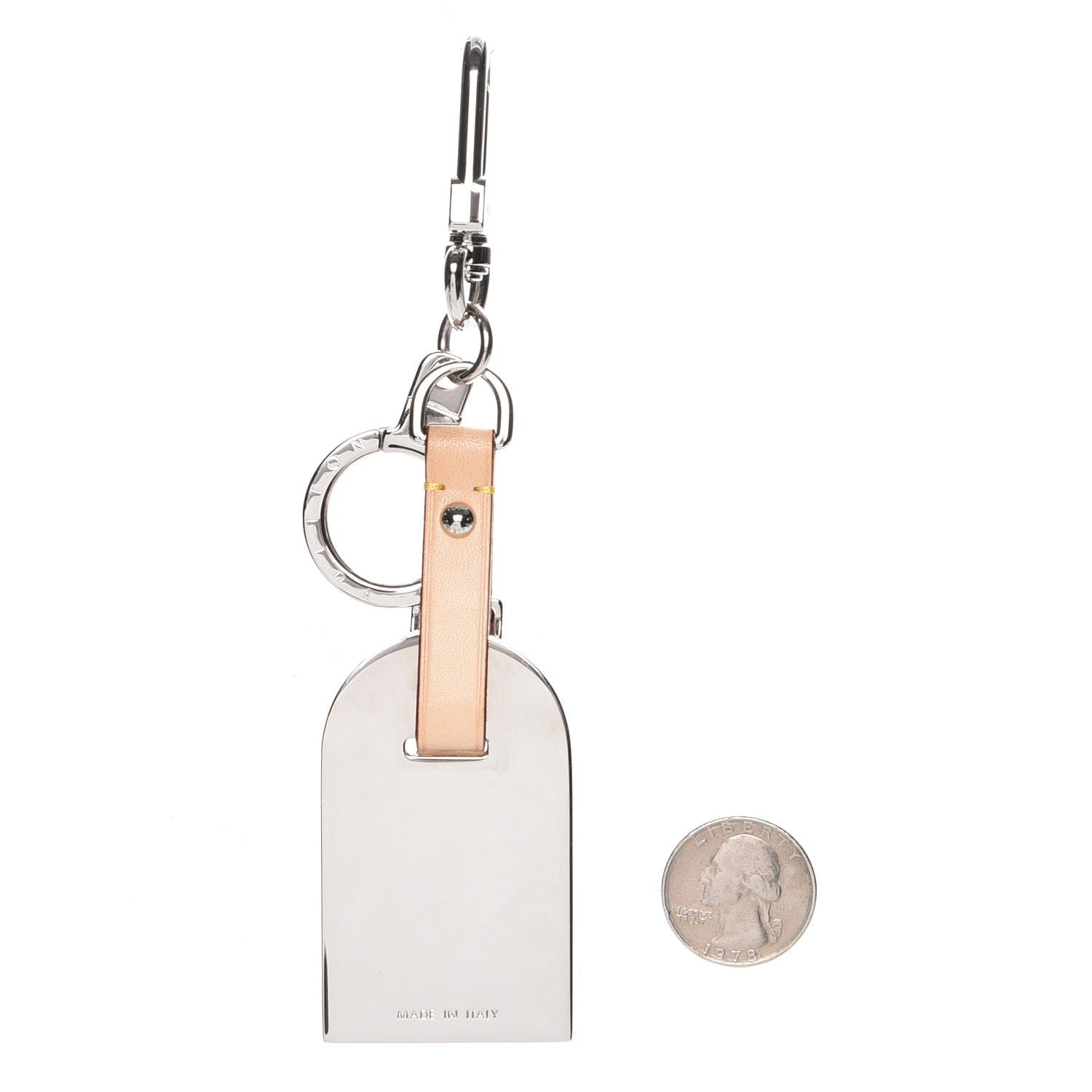 Louis Vuitton Metal Luggage Tag Key Holder Silver 2 of 4