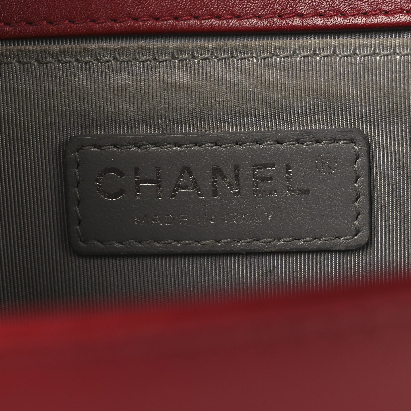 Calfskin Chevron Quilted Medium Boy Flap Red