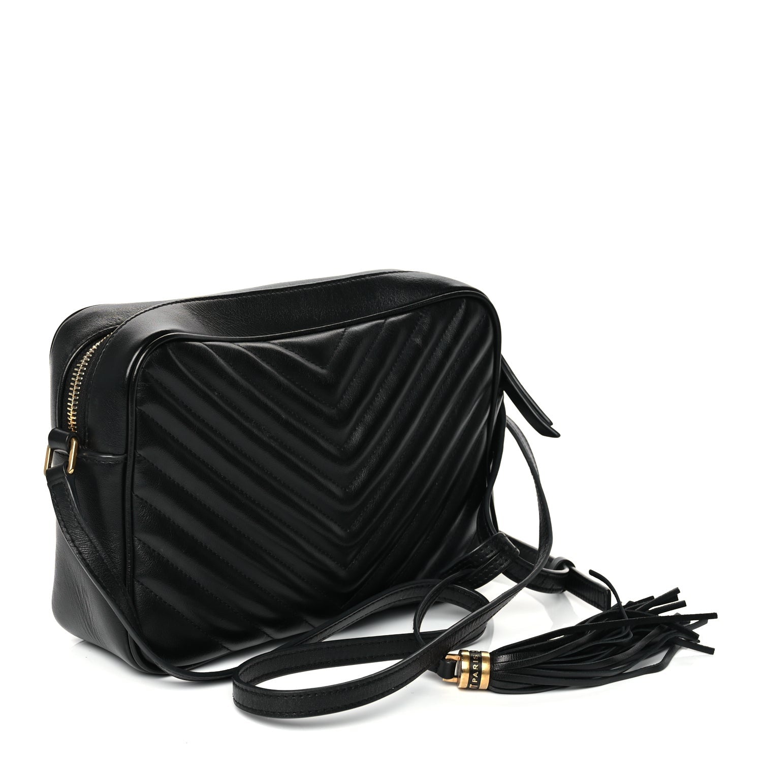Saint Laurent Calfskin Matelasse Monogram Lou Camera Bag Black 2 of 9