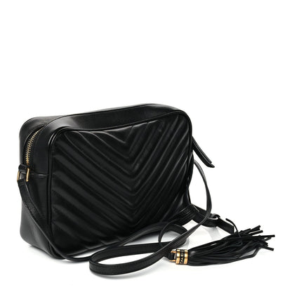Saint Laurent Calfskin Matelasse Monogram Lou Camera Bag Black 2 of 9