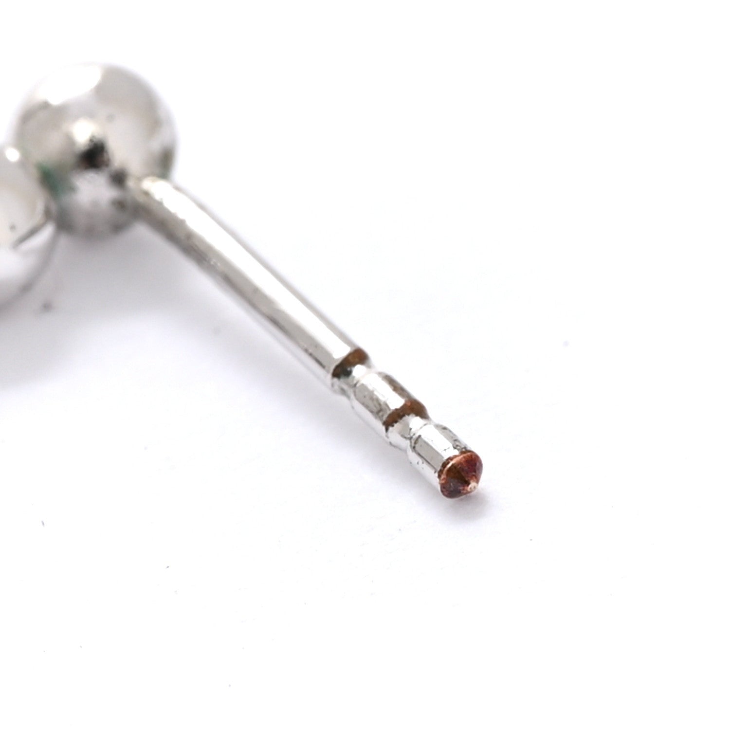 Christian Dior Metal Bead Drop Earrings Silver 5 of 6