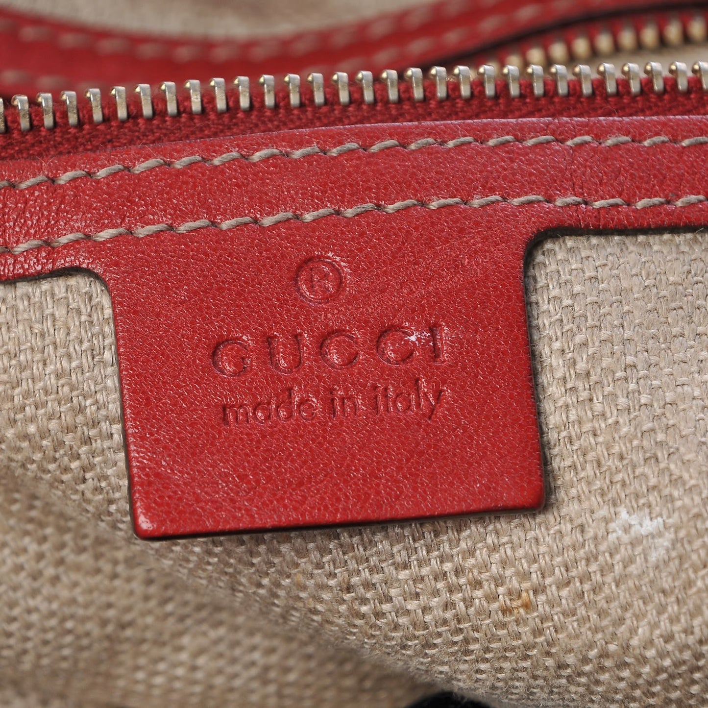 Monogram Large Positano Tote Navy Red