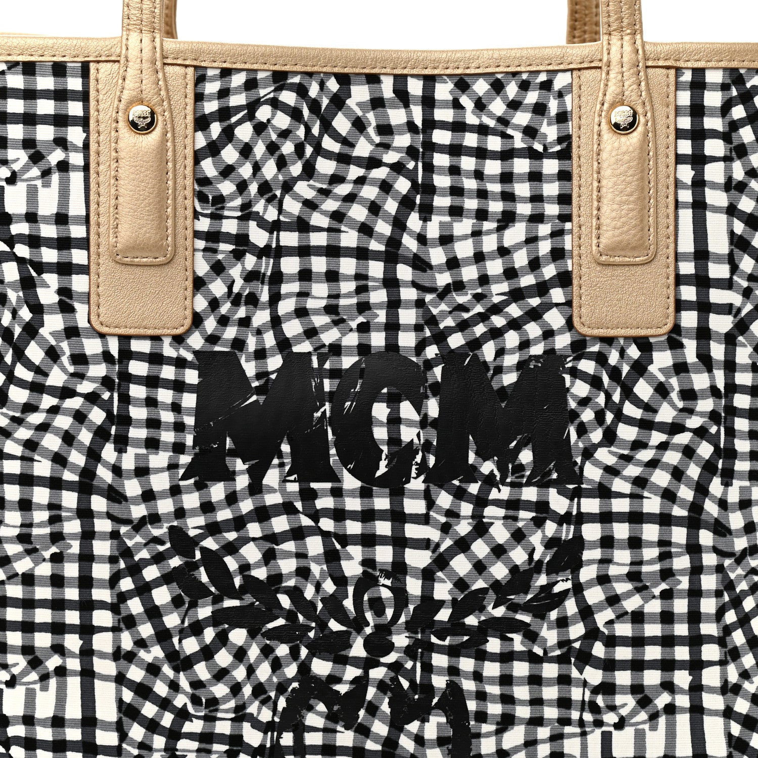 MCM Metallic Visetos Medium Liz Reversible Shopper Tote Gold 11 of 15