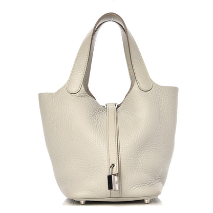 Hermes Taurillon Clemence Picotin Lock 18 PM Gris Perle 1 of 7