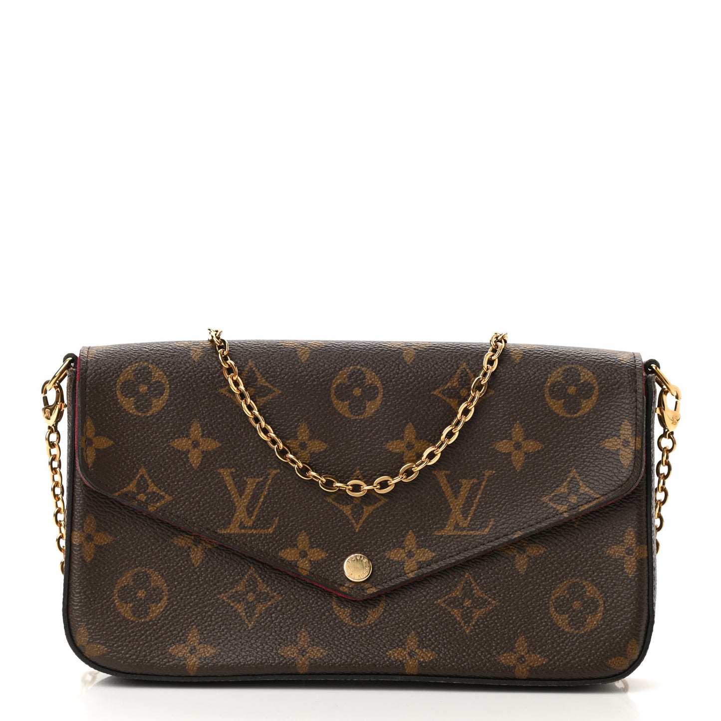 Monogram Pochette Felicie Chain Wallet Fuchsia