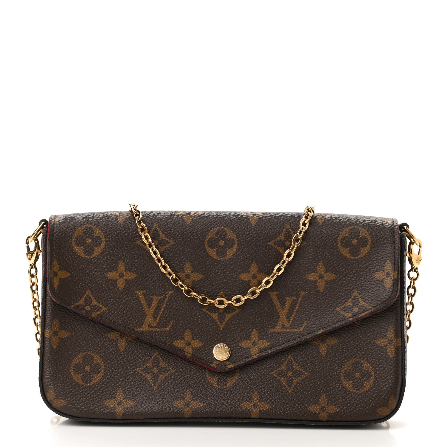Louis Vuitton Monogram Pochette Felicie Chain Wallet Fuchsia 3 of 13