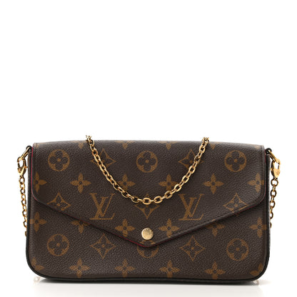 Louis Vuitton Monogram Pochette Felicie Chain Wallet Fuchsia 3 of 13