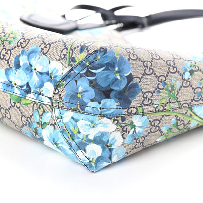 Gucci GG Supreme Monogram Blooms Medium Reversible Tote Beige Blue Navy 12 of 12